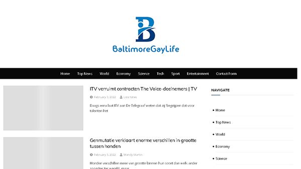 Baltimore homosexuellt liv (baltimoregaylife.com)