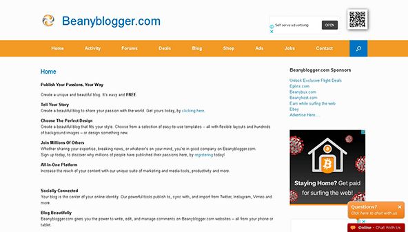 Beany bloggaaja (beanyblogger.com)