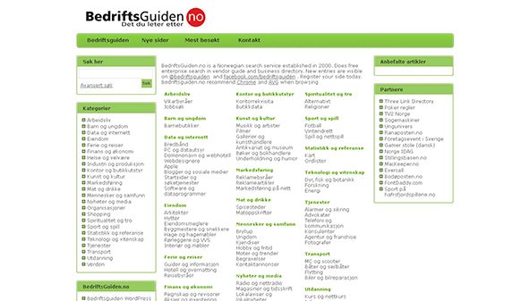 Guide d'affaires (bedriftsguiden.no)