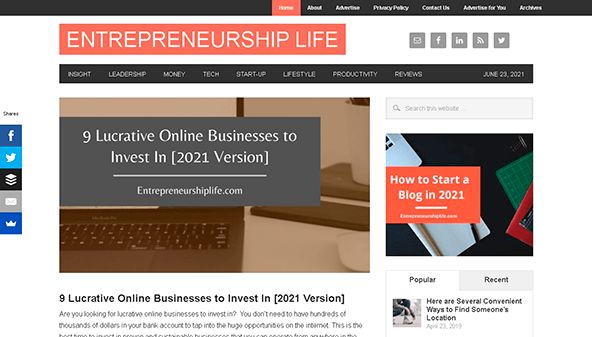 Verslumo gyvenimas (entrepreneurshiplife.com)
