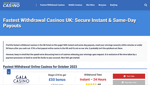 fastestwithdrawalcasino.co.uk