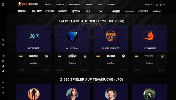 Žaidėjų perkėlimas (gamertransfer.com)