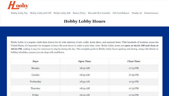 hobbylobbyhours.store
