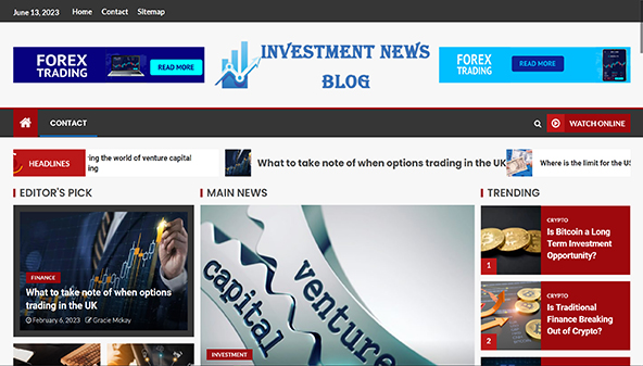Blog z wiadomościami o inwestycjach (investmentnewsblog.com)