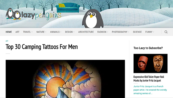 Laiskat pingviinit (lazypenguins.com)