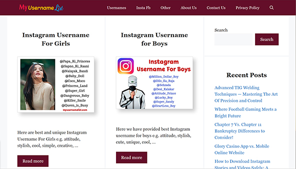 myusernamelist.org