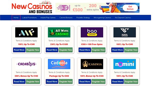 Nya kasinon och bonusar (newcasinosandbonuses.com)