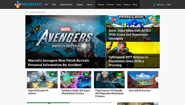 Noob-syöttö (noobfeed.com)