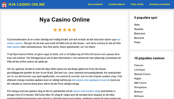 Nowe kasyno online (nyacasinoonline.se)