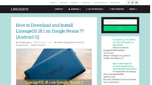 Официальный LineageOs (officiallineageos.com)