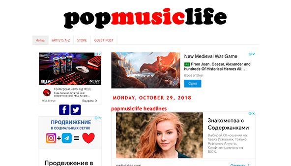 La vie de la musique pop (popmusiclife.com)