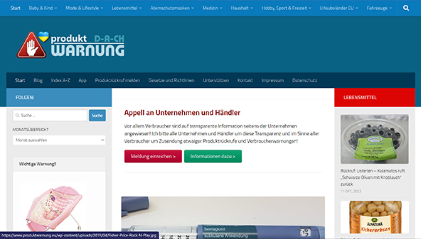 Tuotteen varoitus (produktwarnung.eu)