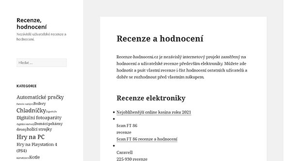 Reseñas y calificaciones (recenze-hodnoceni.cz)