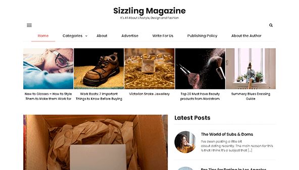 Magazine grésillant (sizzlingmagazine.com)