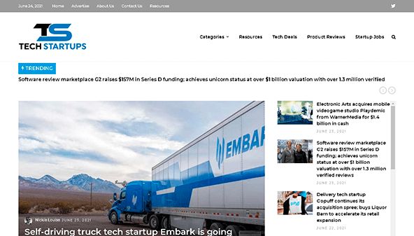 Tekniske oppstarter (techstartups.com)