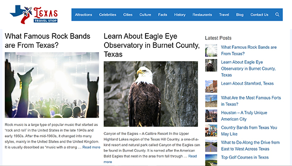 Texas utazási megálló (texastravelstop.com)
