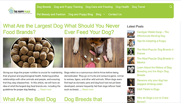 El lugar de los cachorros (thepuppyplace.org)
