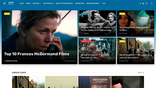 Top 10 film (top10films.co.uk)
