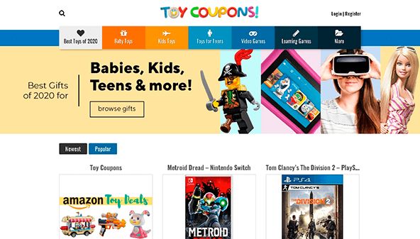 Žaislų kuponai (toycoupons.net)
