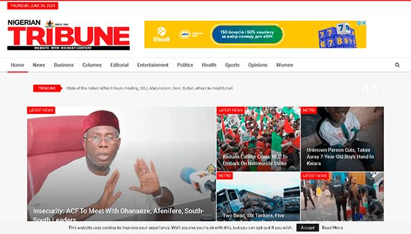 Tribune онлайн Нигерия (tribuneonlineng.com)