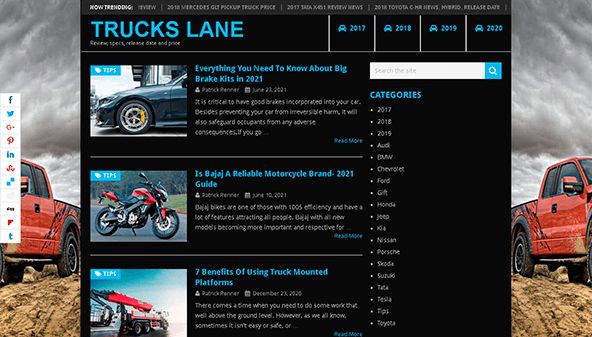 Lastbilar körfält (truckslane.com)