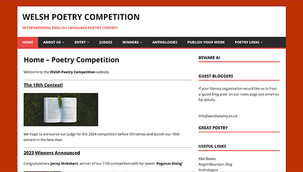 Concurso de poesia galês (welshpoetry.co.uk)