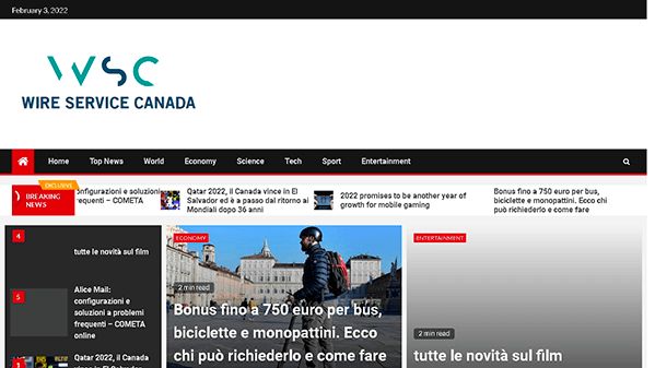 Lankapalvelu Kanada (wireservice.ca)