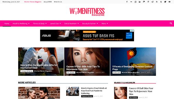 Treningsmagasin for kvinner (womenfitnessmag.com)